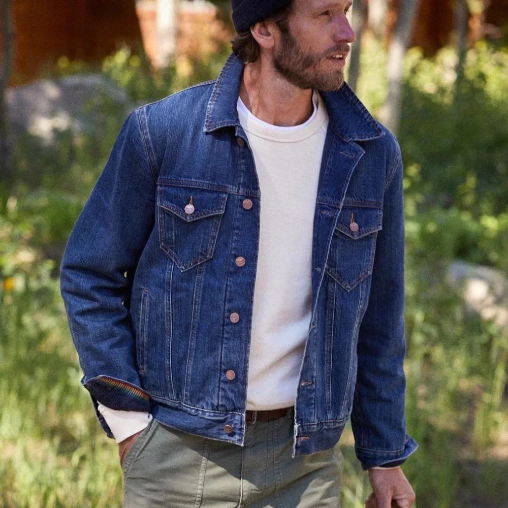 NWT Outerknown The Blanket Trucker Denim Jacket size Small
